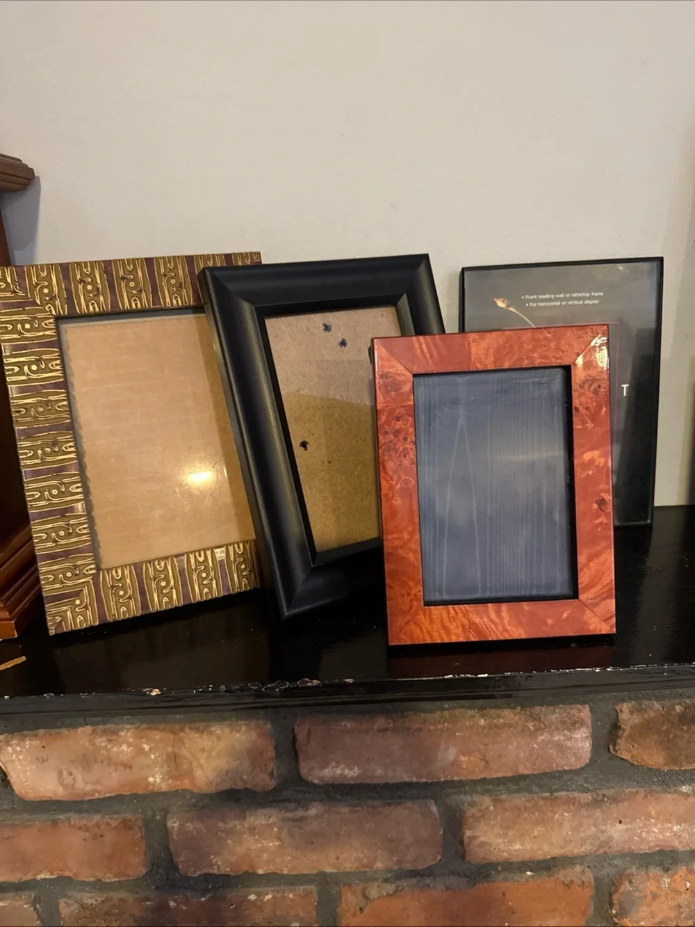 Mixed Decorative Picture Frame Set in Brown, Black, Gold